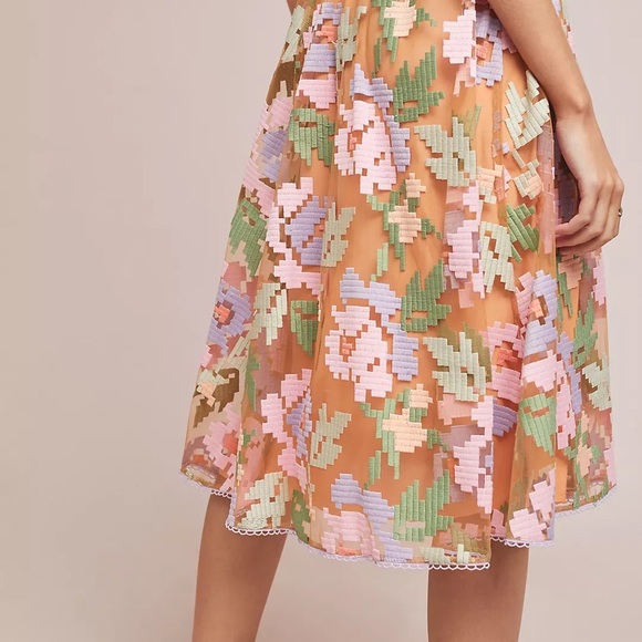 Anthropologie Maeve Pixilated Tulle Midi Skirt. NWT Sz M - Picture 5 of 7